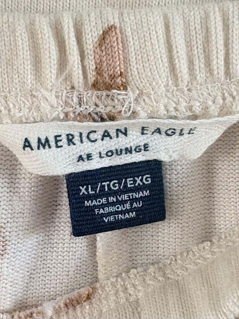 American Eagle AE Lounge Teddy Bear Pajama Set Women’s XL Cream Cozy - Picture 3 of 6